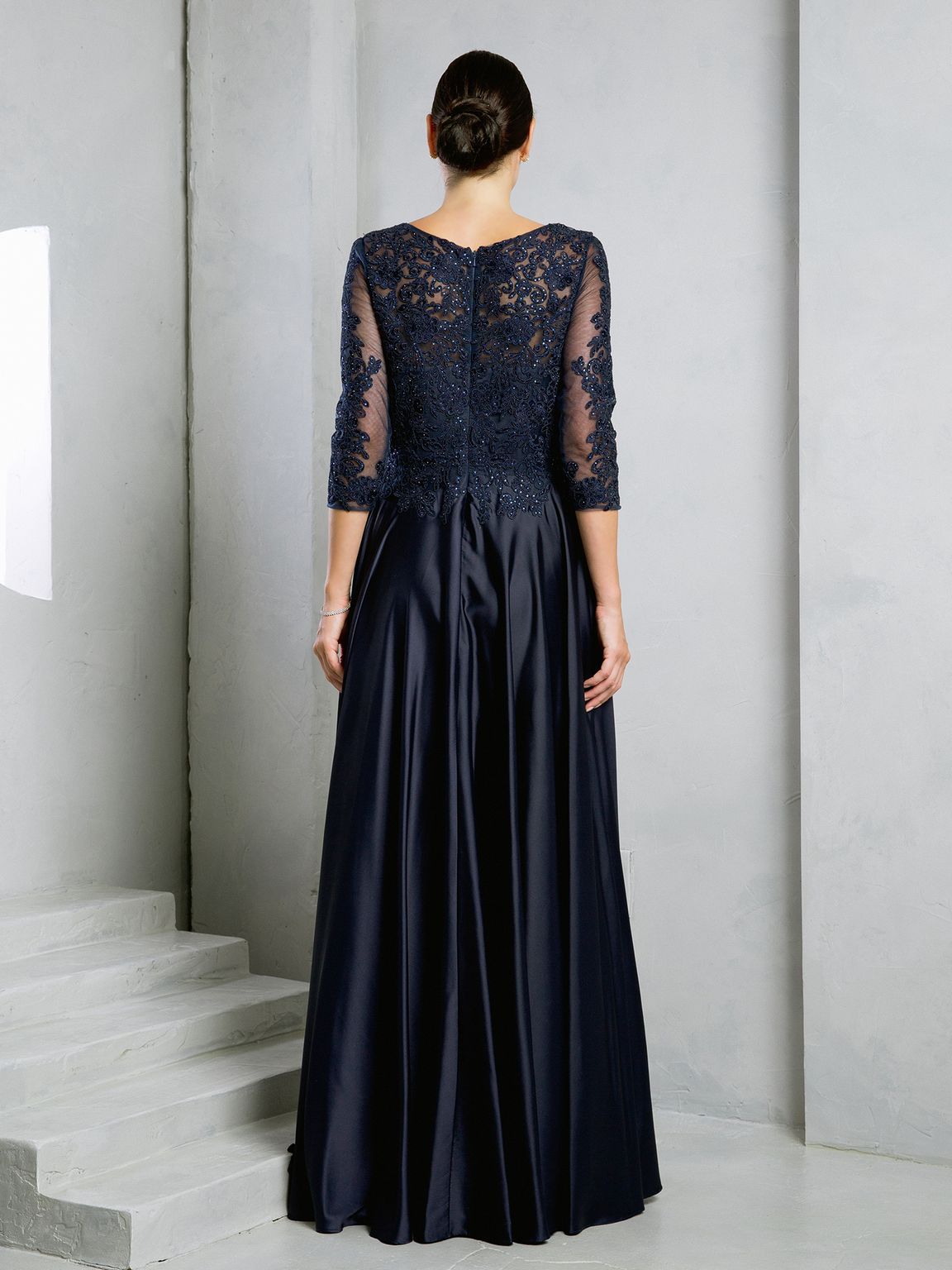 navy lace high low dress Flowy Halter Lace Cocktail Dress main image 0
