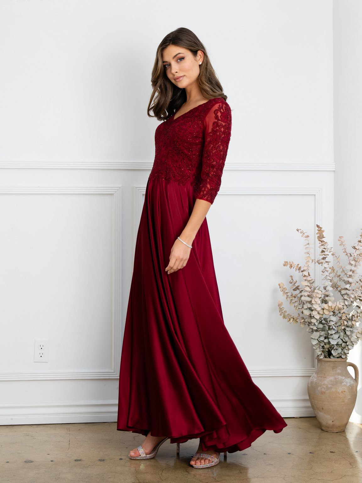Eva Fashion 5286 Long Formal Mother of the Bride Lace Dress