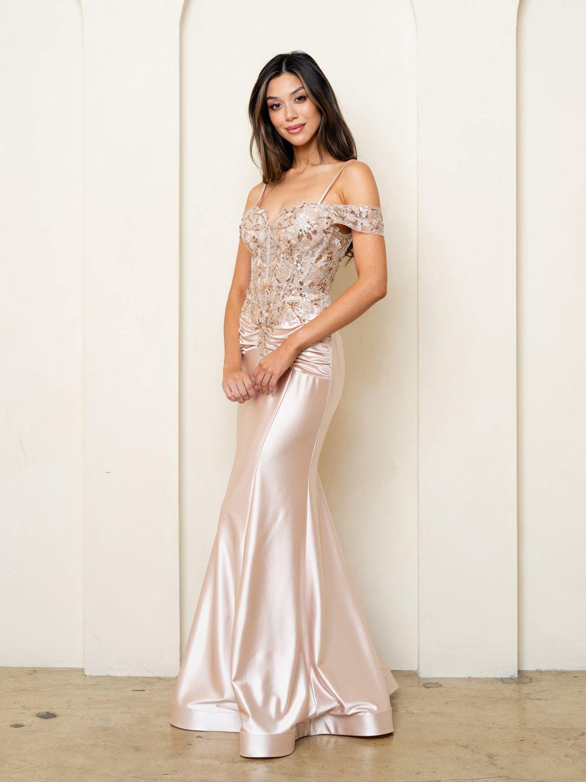 Eva Fashion 5291 Long Formal Fitted Sequin Prom Dress