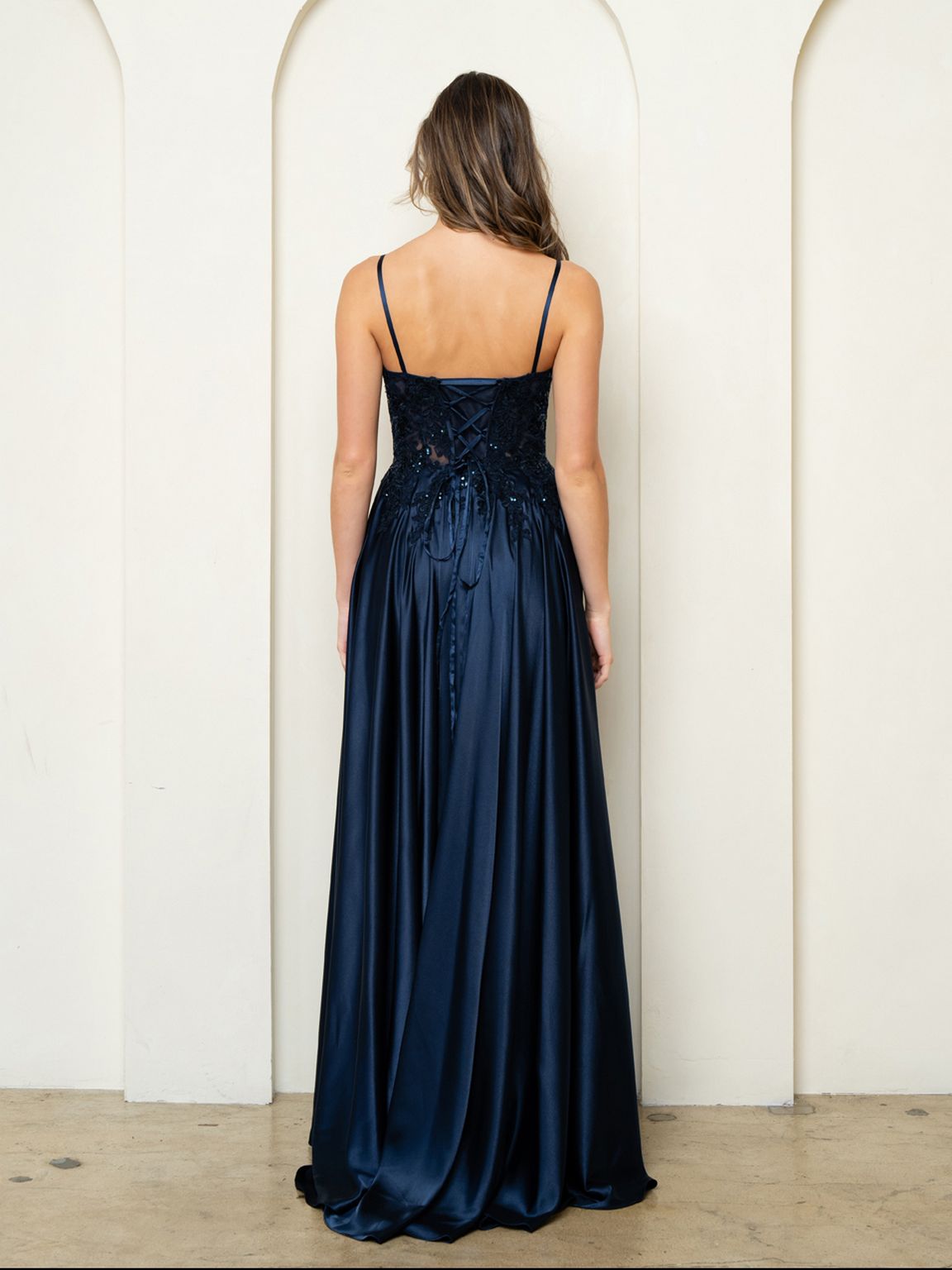 Eva Fashion 5294 A Line Long Formal Lace Sequin Prom Dress