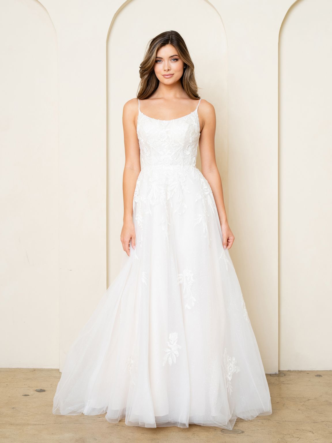 Eva Fashion 5296 Bridal Gown Long A Line Lace Wedding Dress