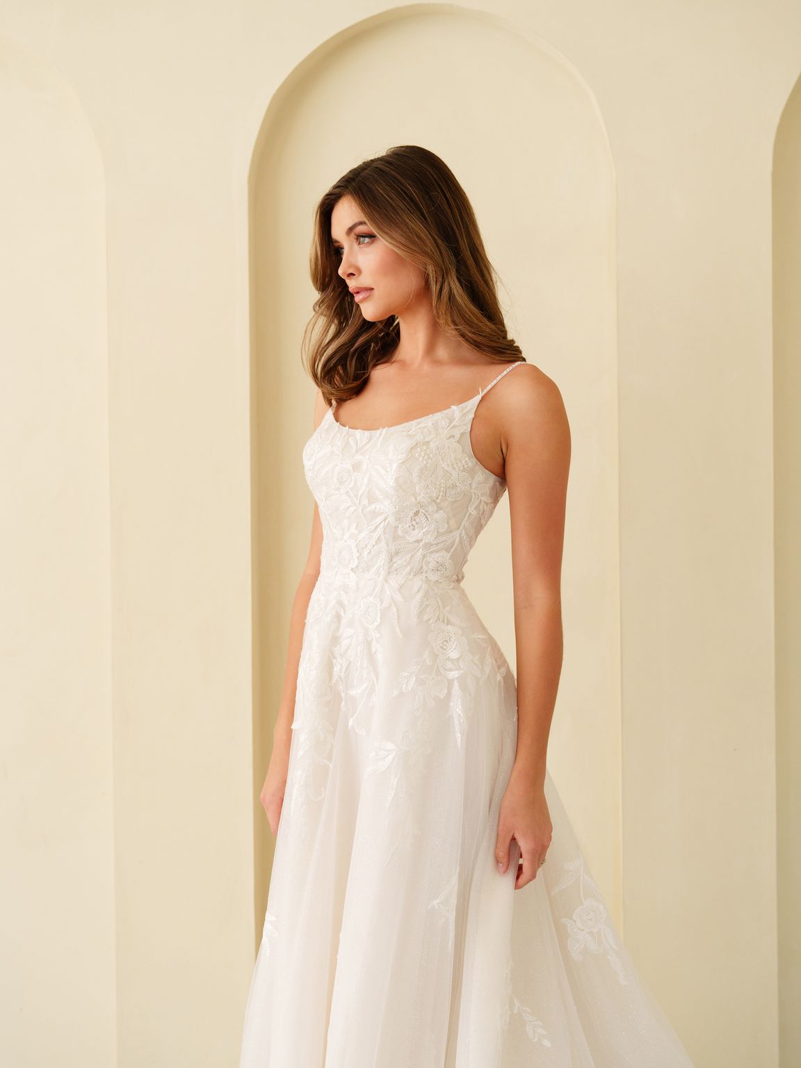 Eva Fashion 5296 Bridal Gown Long A Line Lace Wedding Dress