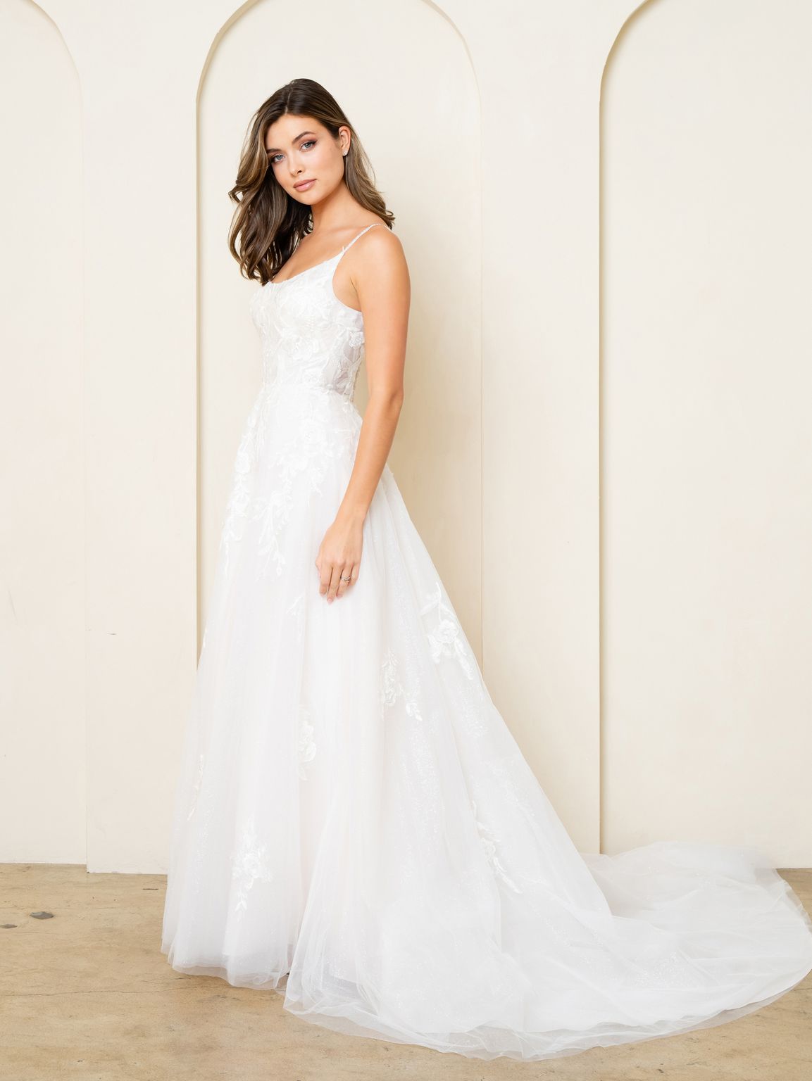 Eva Fashion 5296 Bridal Gown Long A Line Lace Wedding Dress