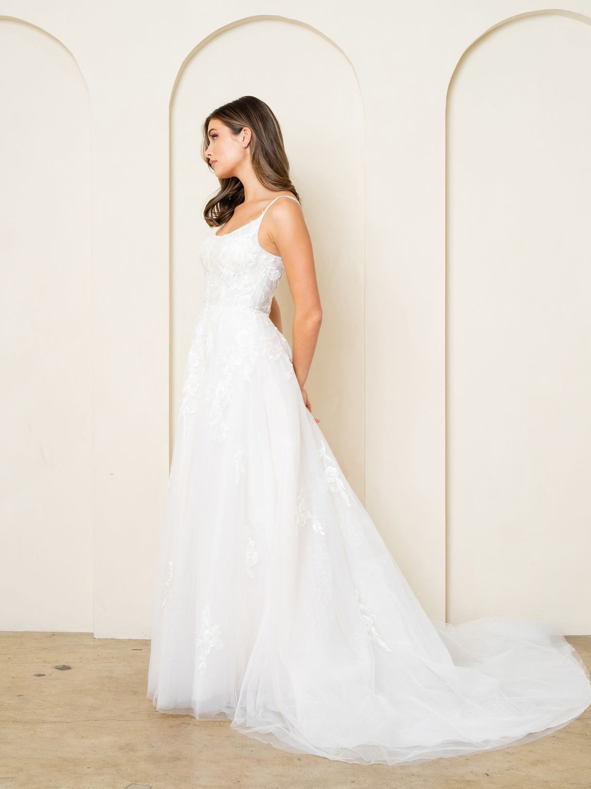 Eva Fashion 5296 Bridal Gown Long A Line Lace Wedding Dress