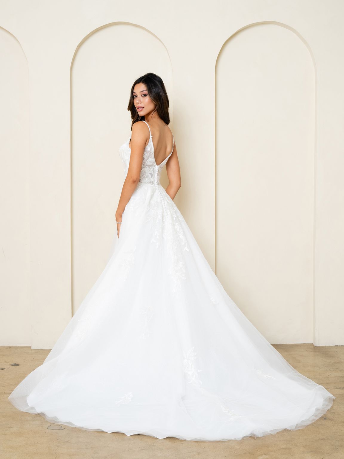 Eva Fashion 5296 Bridal Gown Long A Line Lace Wedding Dress