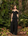 Pant Suit Long Formal Two Piece Peplum Pant Suit Black