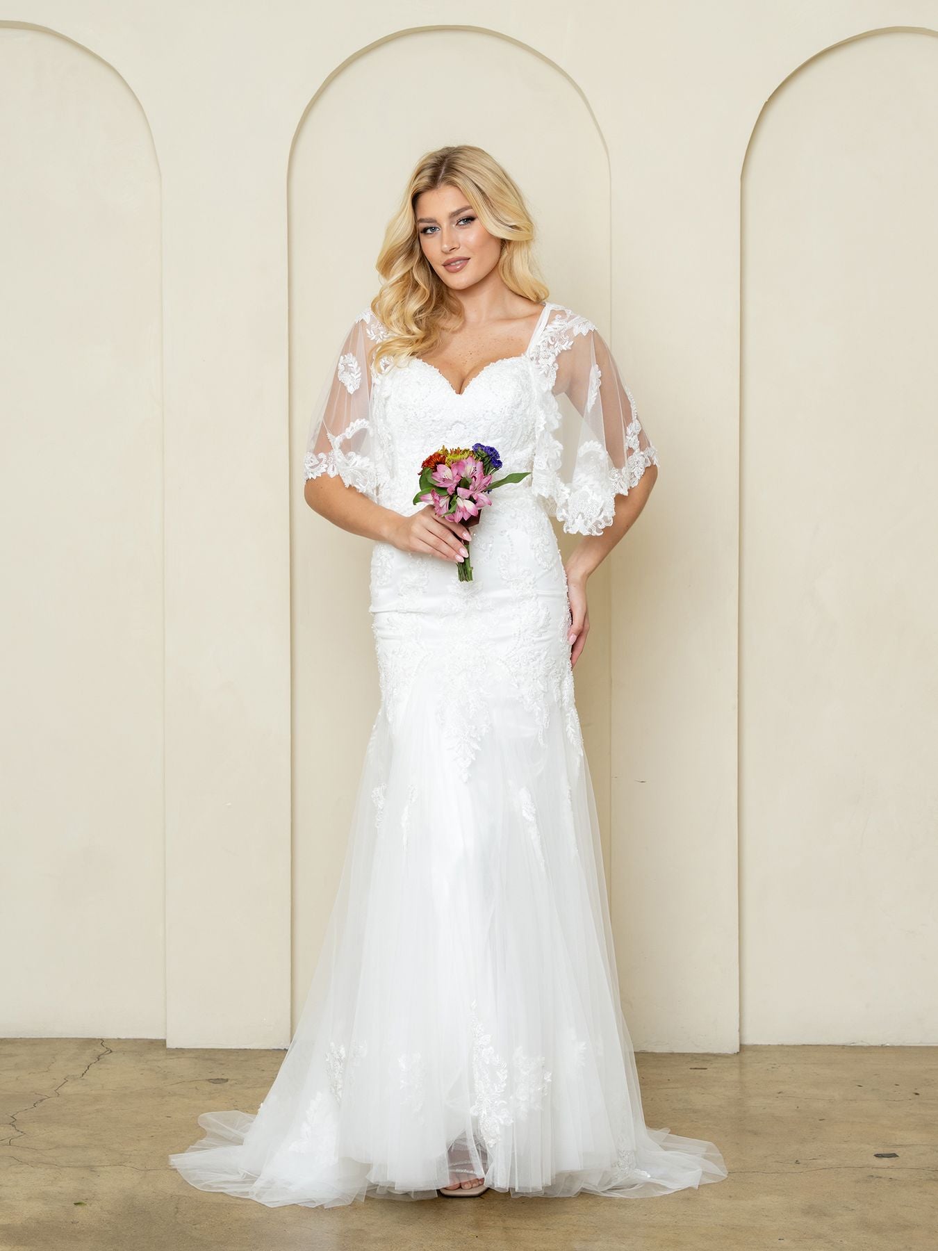 Sweetheart Floor-Length Lace Wedding Sheath Eva Fashion 5311