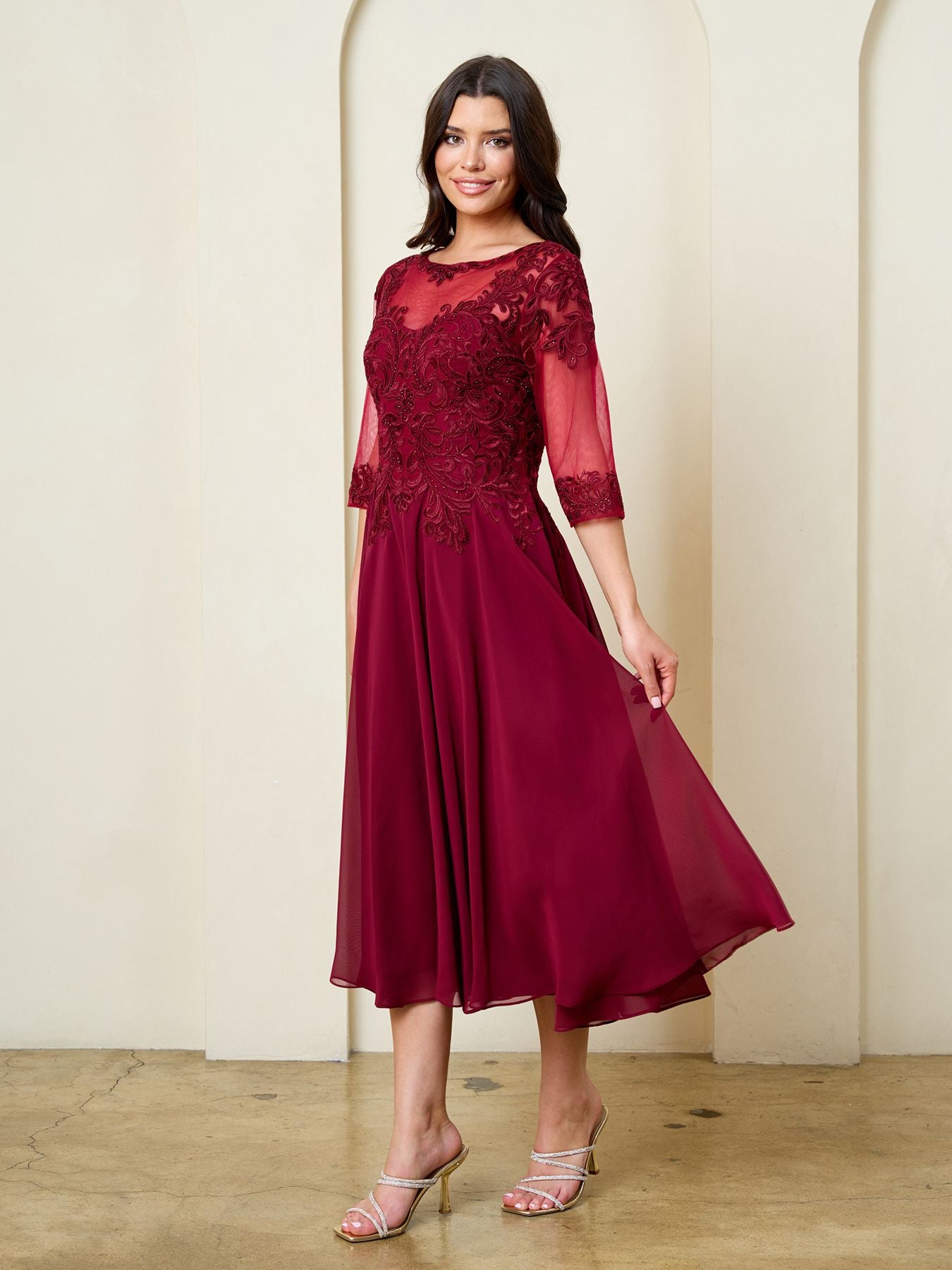 Cocktail Dresses Tea Length A Line Short Cocktail Dress Eva Fashion 5312 Burgundy