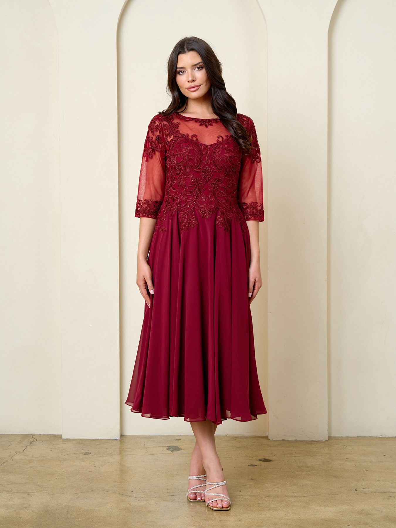 Cocktail Dresses Tea Length A Line Short Cocktail Dress Eva Fashion 5312 Burgundy