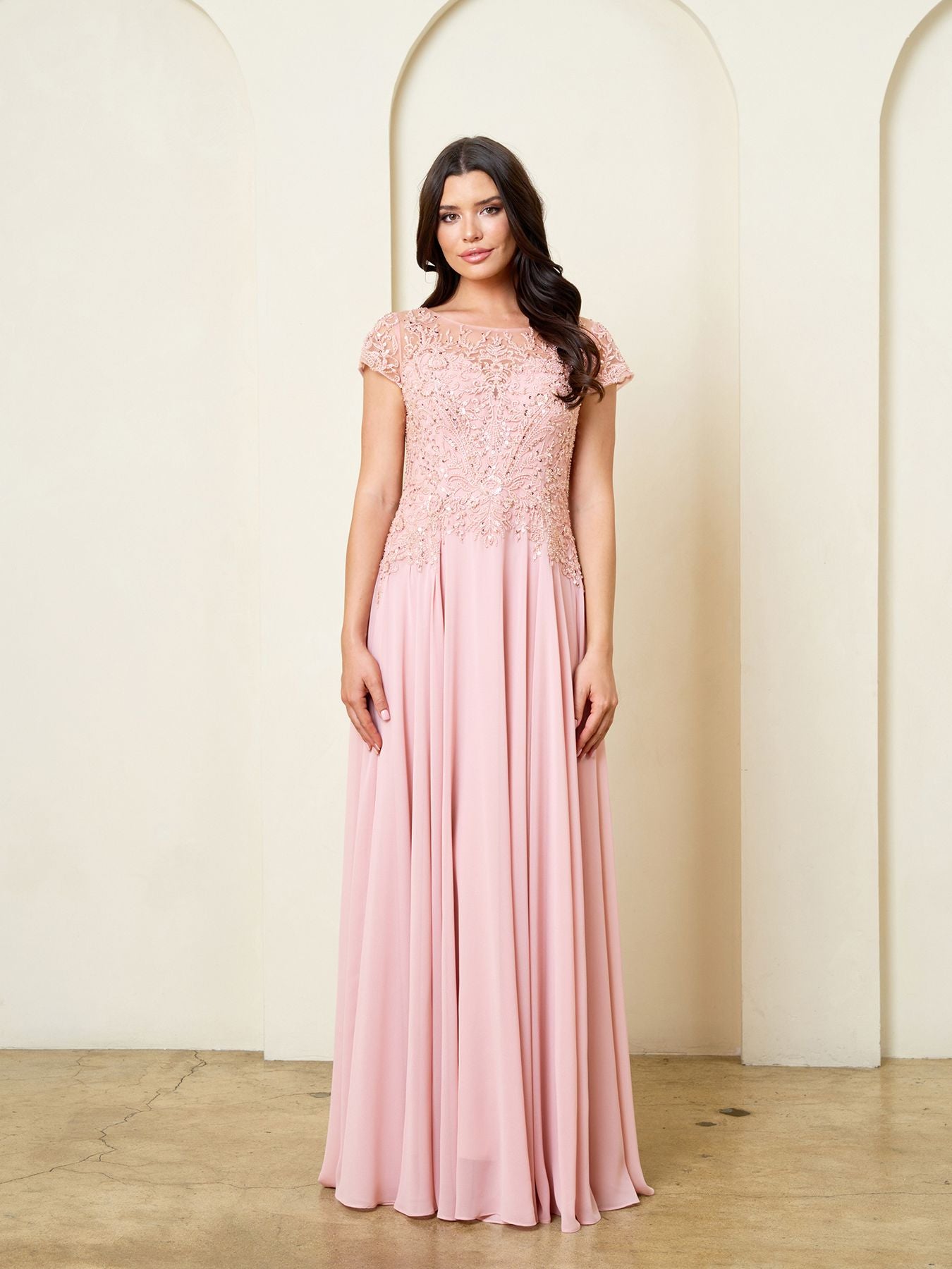 Mother of the Bride Dresses A Line Formal Long Beaded Mother of the Bride Dress Eva Fashion 5316 Dusty Rose