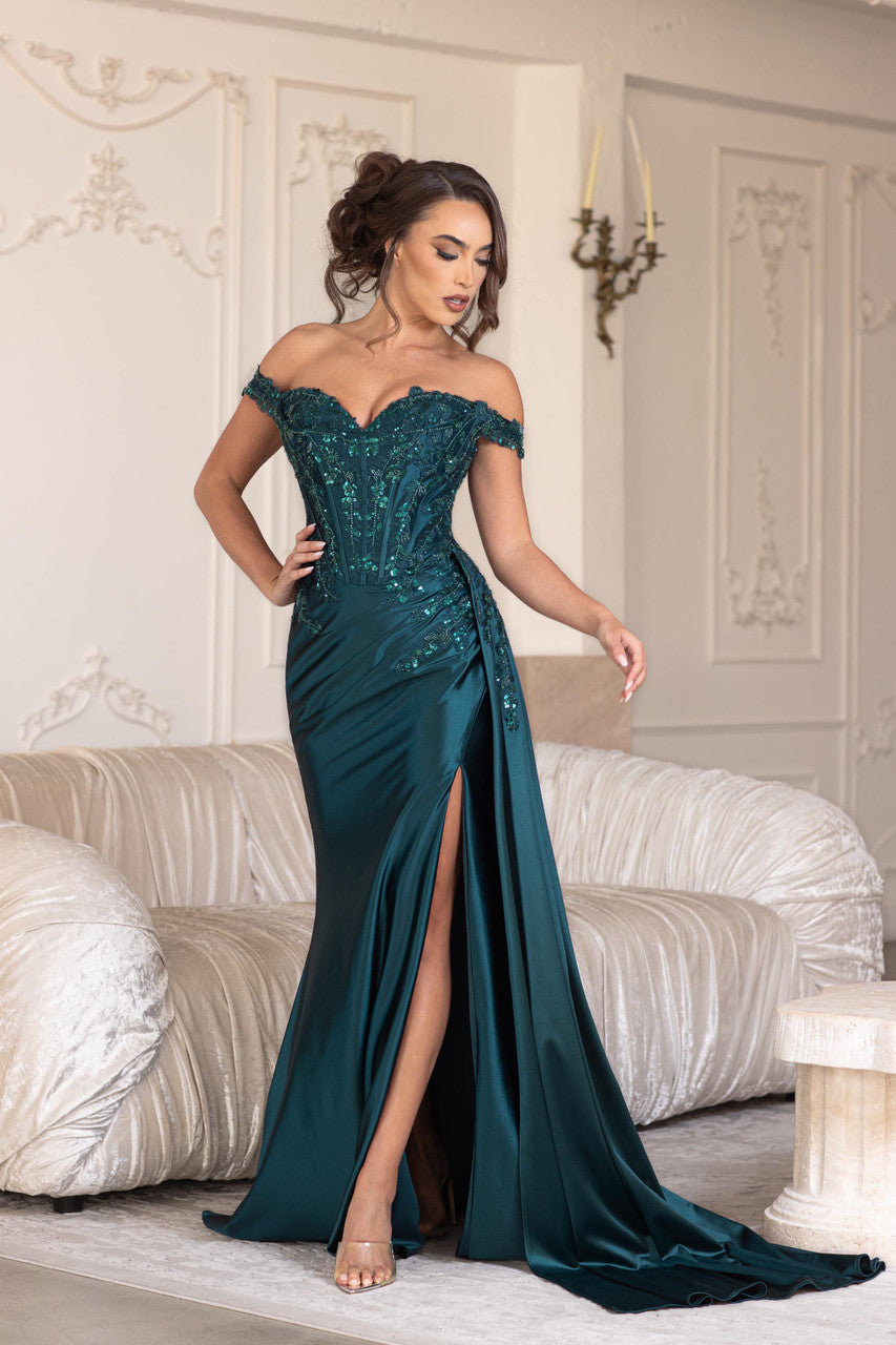 Prom Fitted Long Formal Corset Dress Lenovia 8397