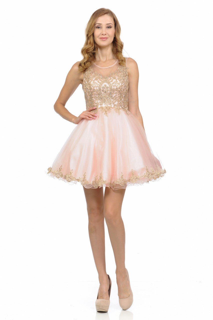 Prom Dresses A Line Short Homecoming Cocktail Dress Lenovia 8101 Blush Pink