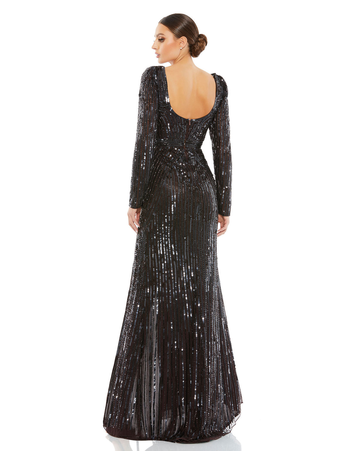 Mac Duggal 5379 Long Sleeve Sequin Prom Formal Dress