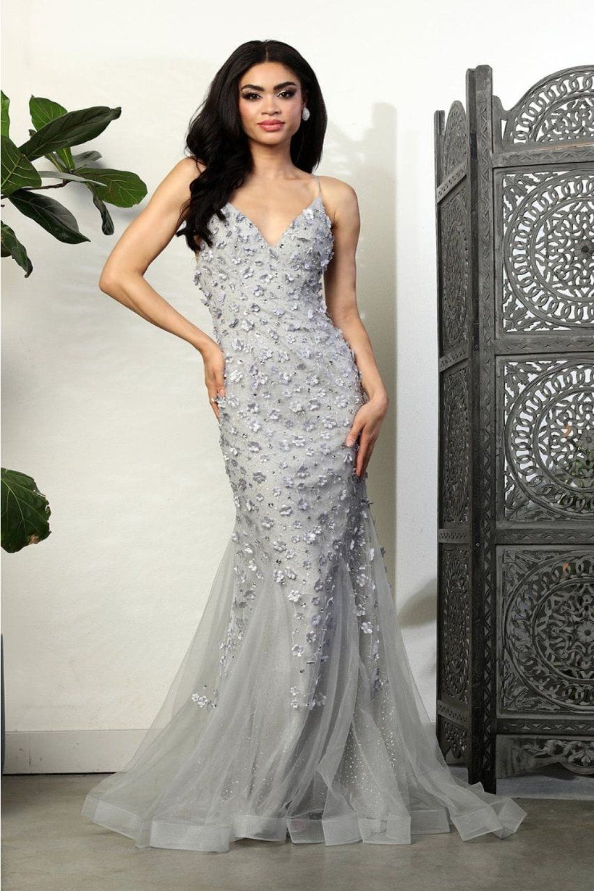V-Neck Floor-Length Tulle Prom Mermaid/Trumpet May Queen RQ8089