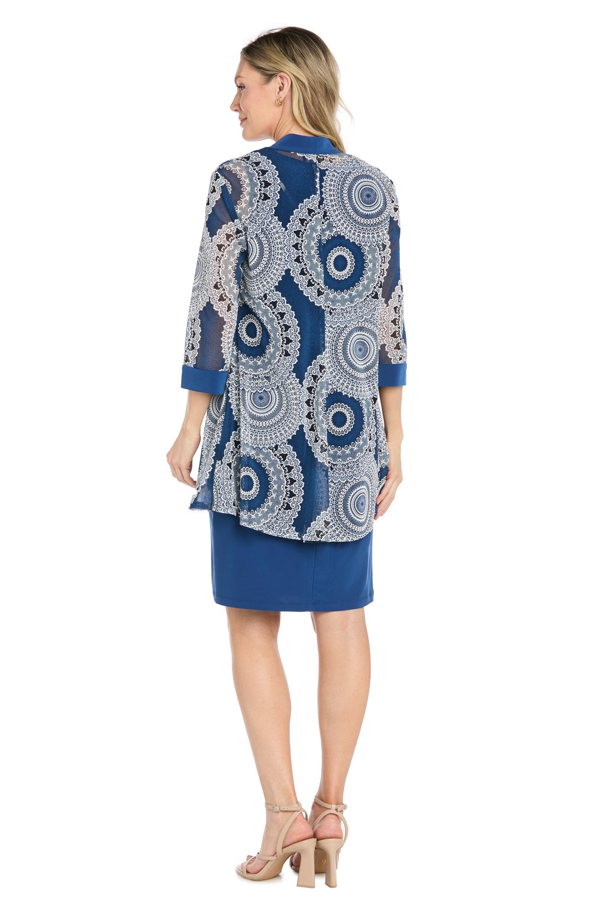 Jewel Knee-Length Jersey Evening Sheath R&M Richards 5397