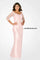 Formal Dresses A Line Long Formal Floral Applique Evening Dress Blush