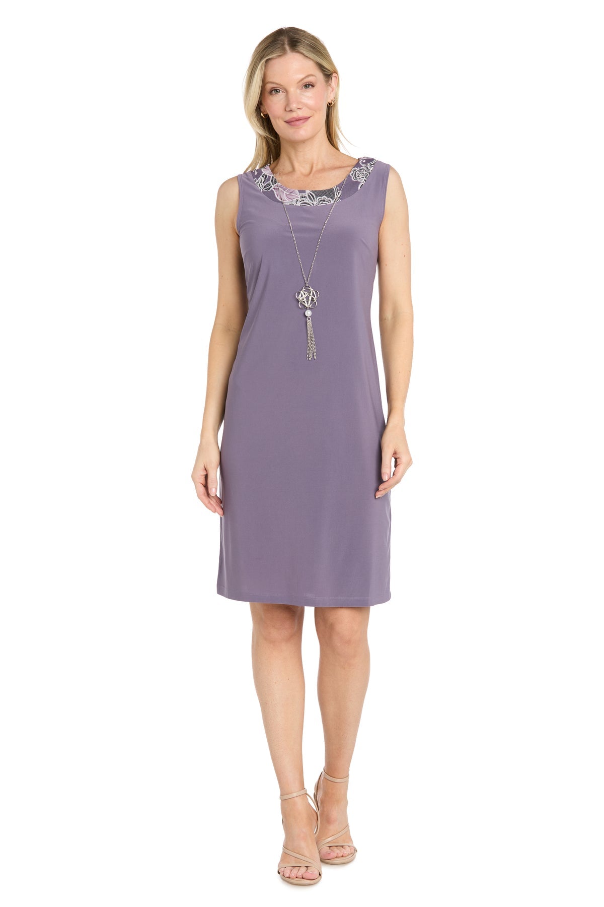 Scoop Knee-Length Lace Formal Sheath R&M Richards 5414