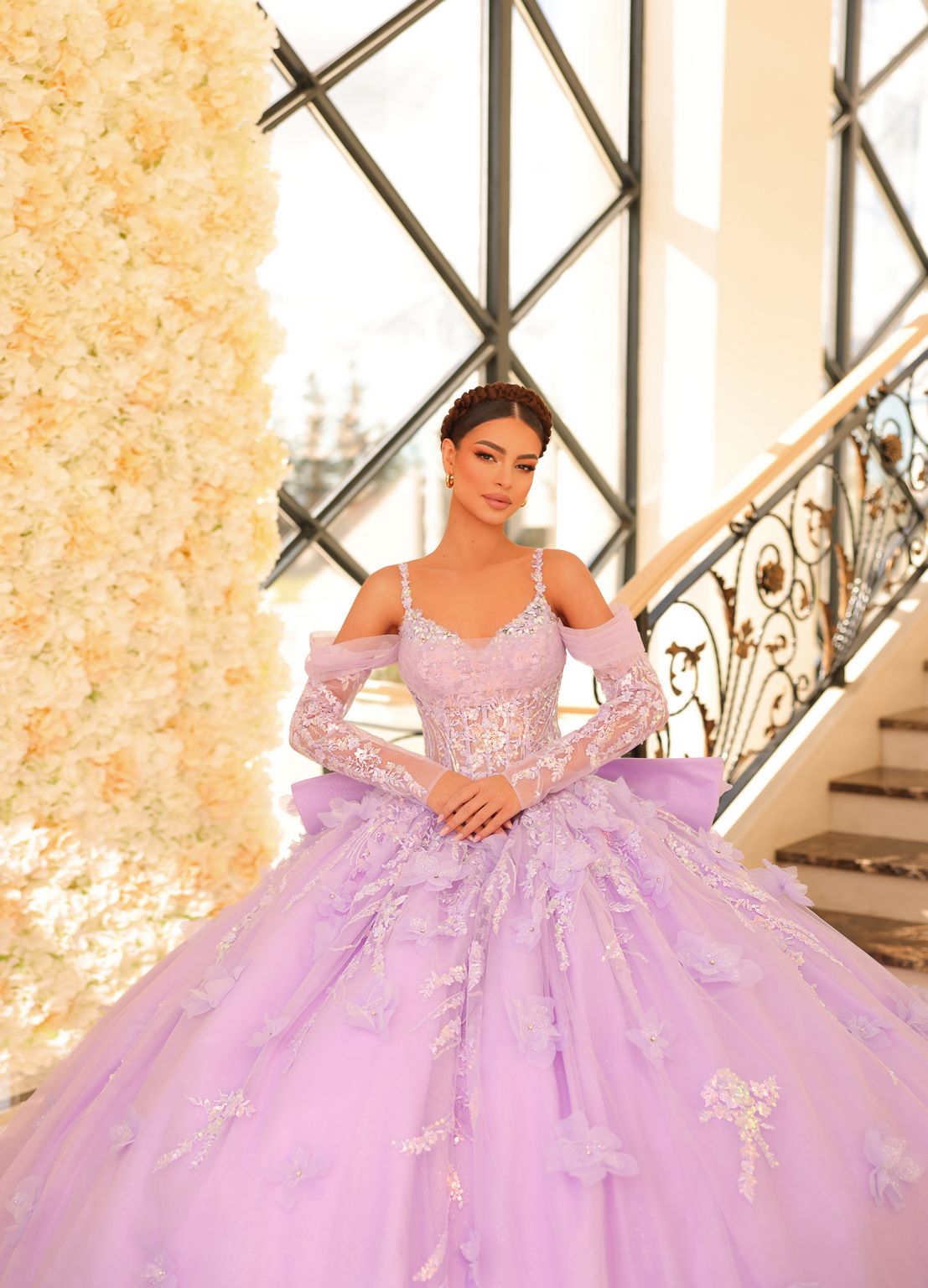 Quinceniera Dresses Long Sequin Ball Gown Quinceanera Dress Dusty Lilac