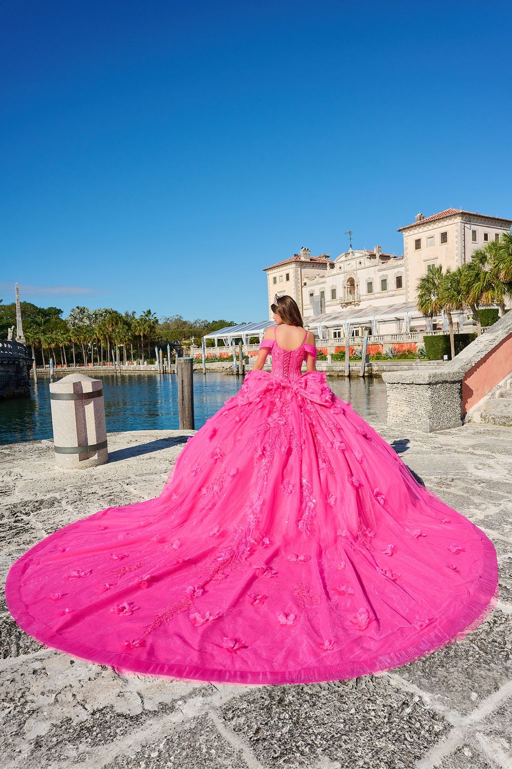 Quinceniera Dresses Long Sequin Ball Gown Quinceanera Dress Hot Pink