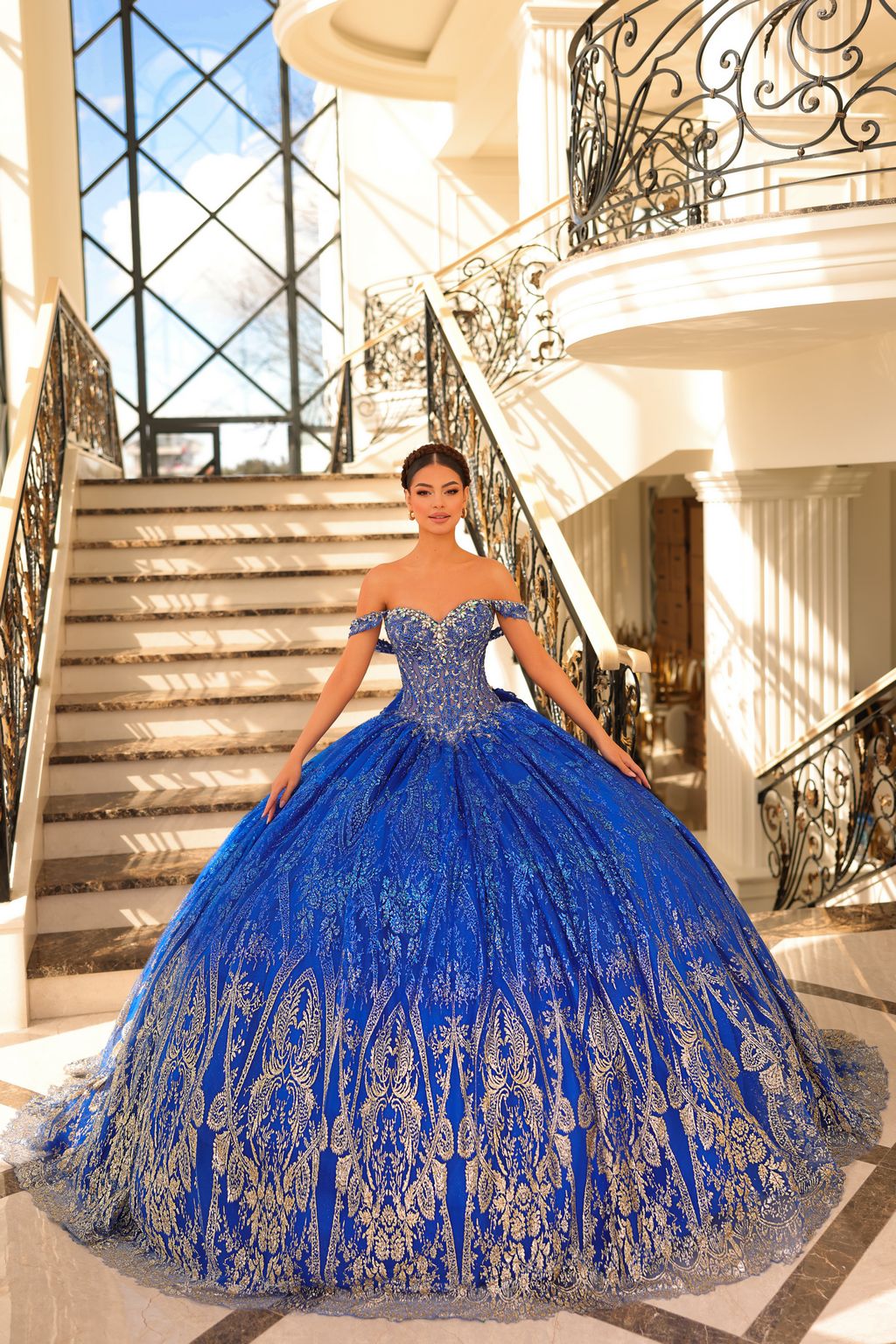 Amarra 54210 Long Glitter Applique Sweet 16 Quinceanera Dress