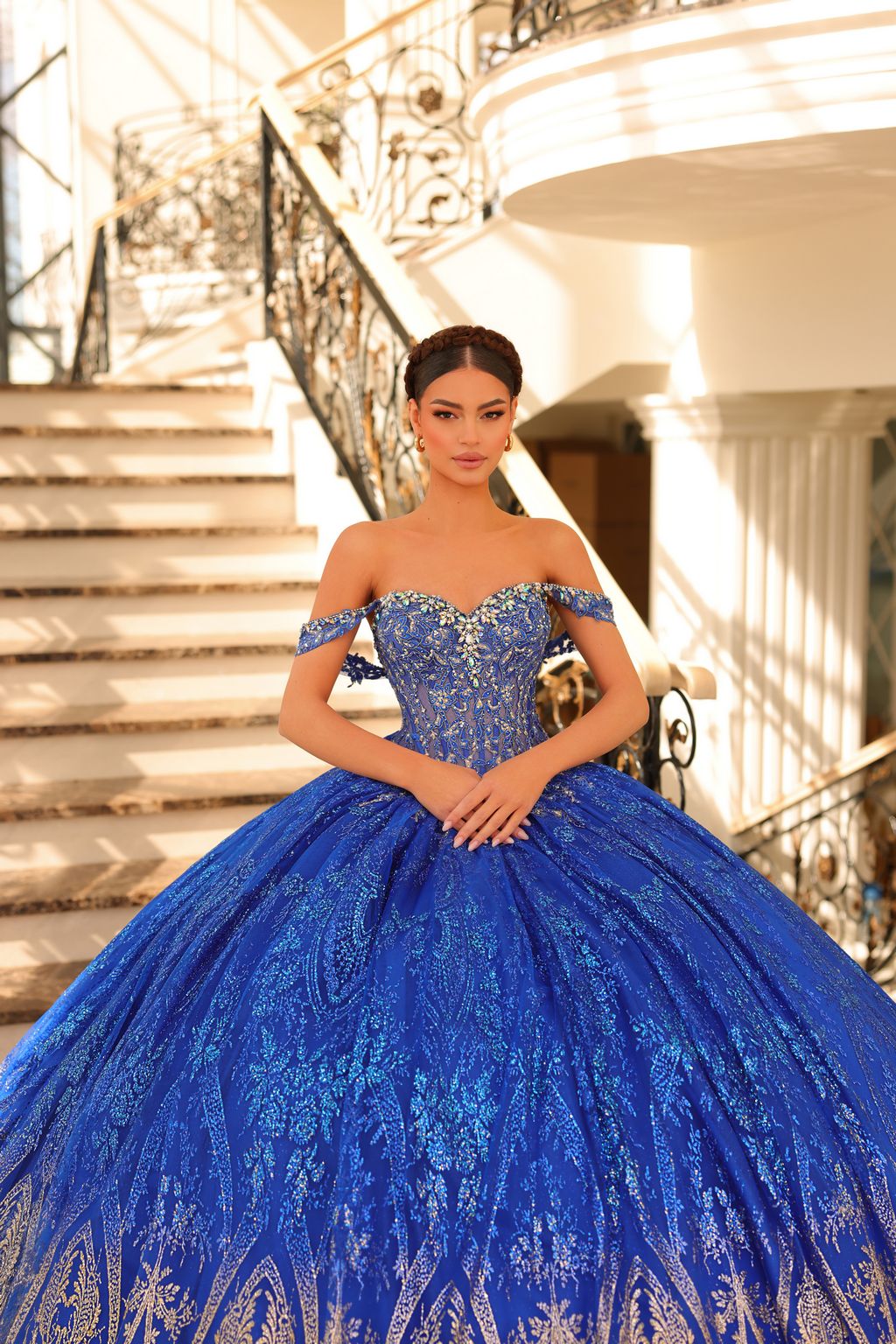 Quinceniera Dresses Long Glitter Sweet 16 Quinceanera Dress Royal Blue
