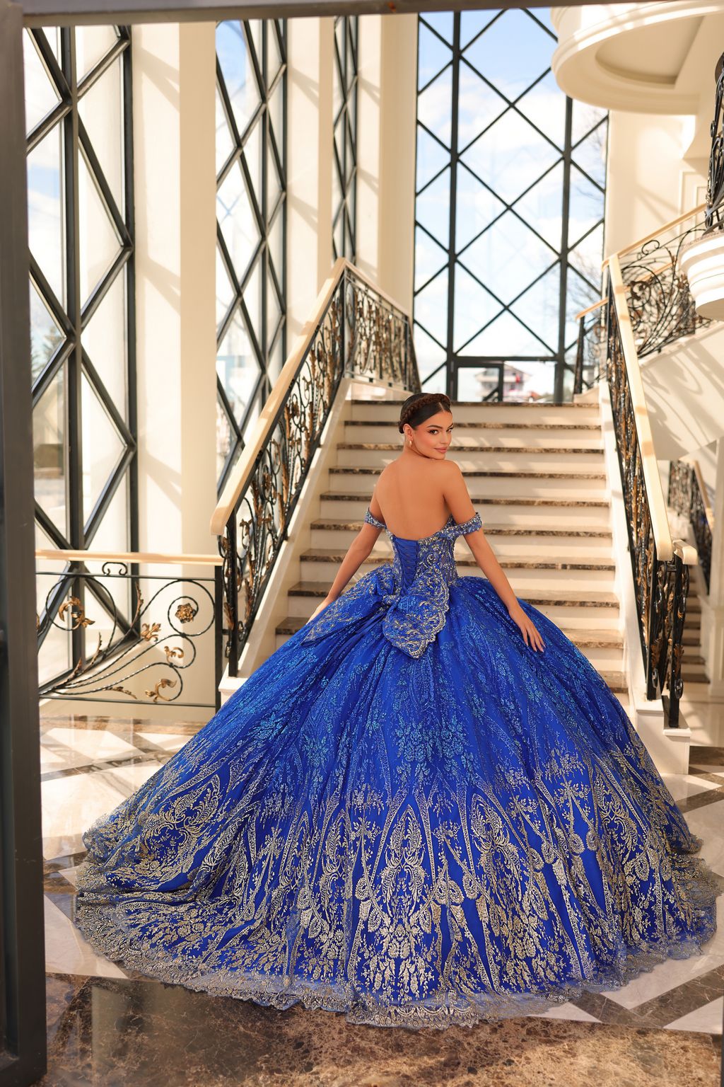 Amarra 54210 Long Glitter Applique Sweet 16 Quinceanera Dress