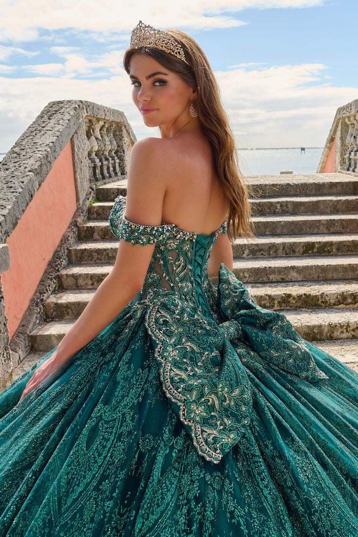 Quinceniera Dresses Long Glitter Sweet 16 Quinceanera Dress Emerald