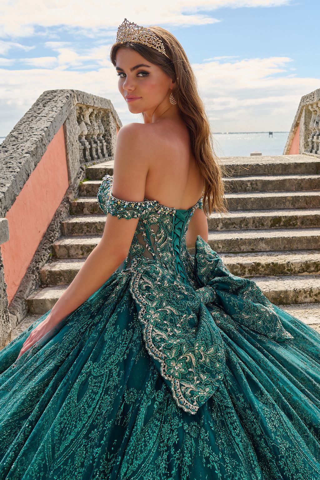 Amarra 54210 Long Glitter Applique Sweet 16 Quinceanera Dress