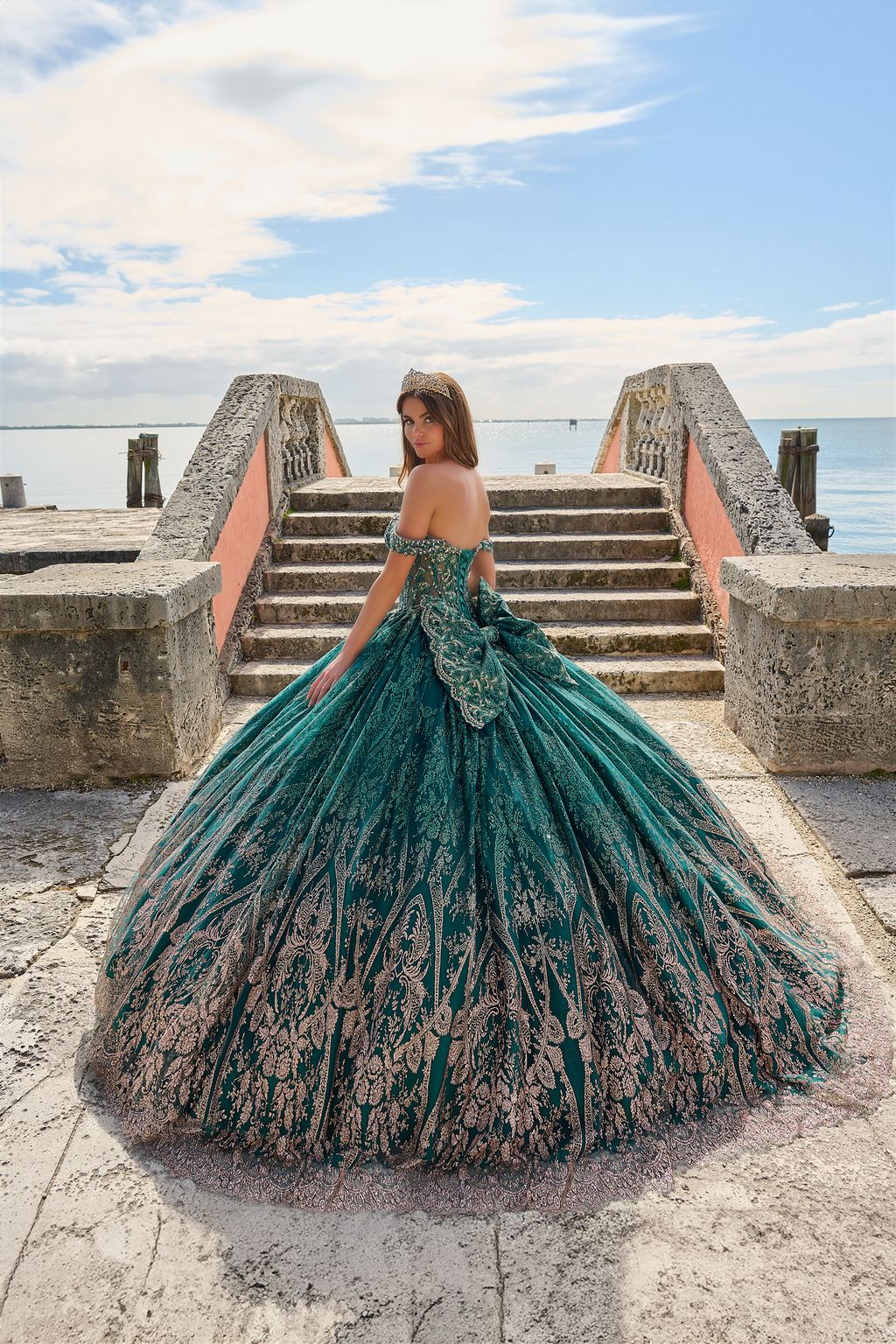 Amarra 54210 Long Glitter Applique Sweet 16 Quinceanera Dress