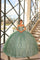 Quinceniera Dresses Long A Line Ruffle Ball Gown Quinceanera Dress Sage
