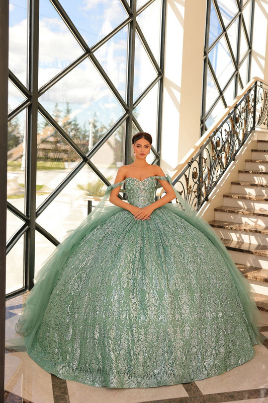 Quinceniera Dresses Long A Line Ruffle Ball Gown Quinceanera Dress Sage