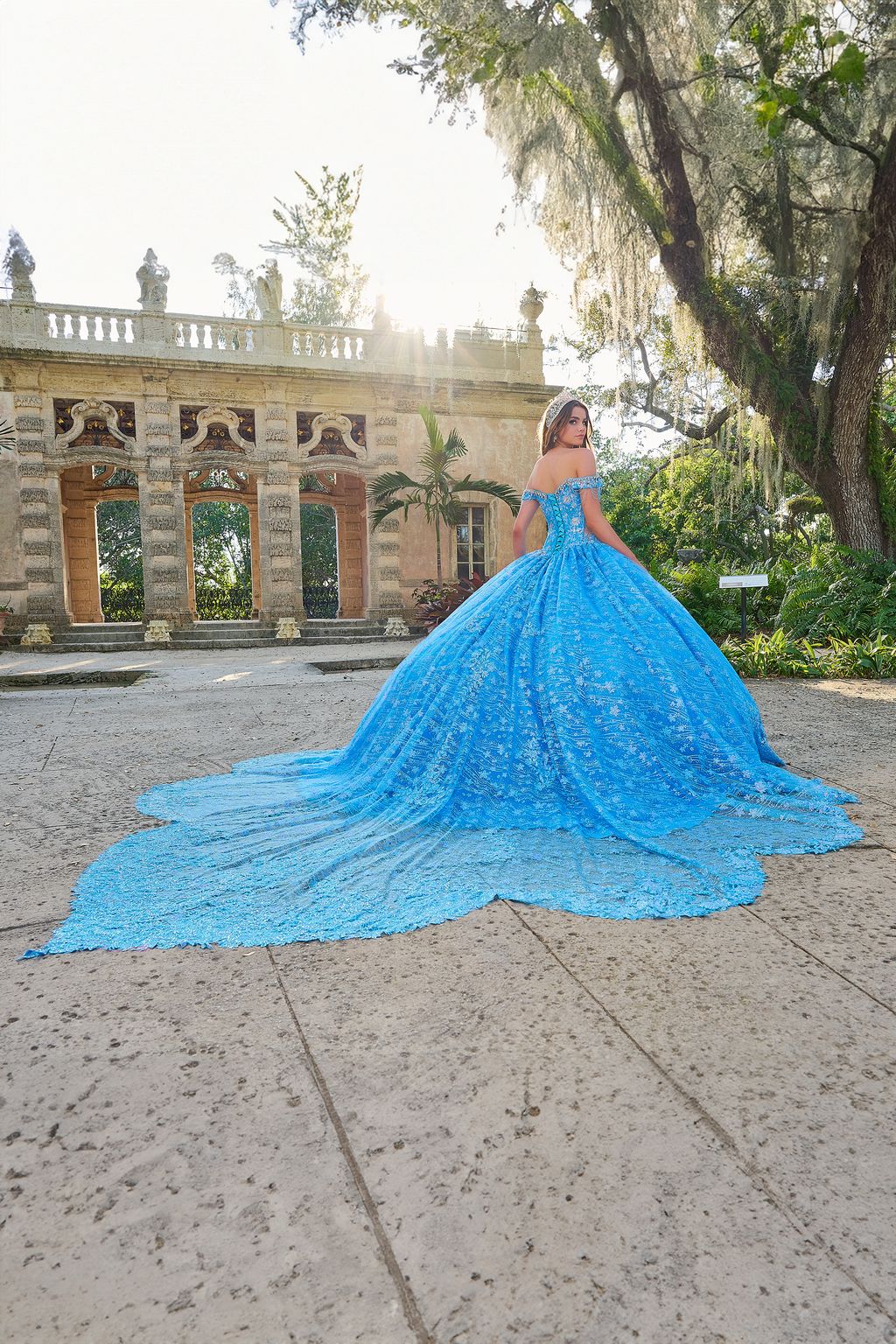 Amarra 54220 Floral Glitter Long Ball Gown Quinceanera Dress