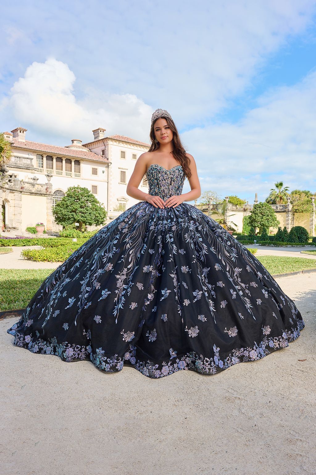 Quinceniera Dresses Beaded A Line Long Ball Gown Quinceanera Dress Black