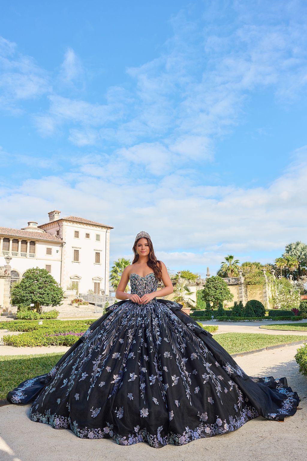 Amarra 54222 Beaded A Line Long Ball Gown Glitter Quinceanera Dress