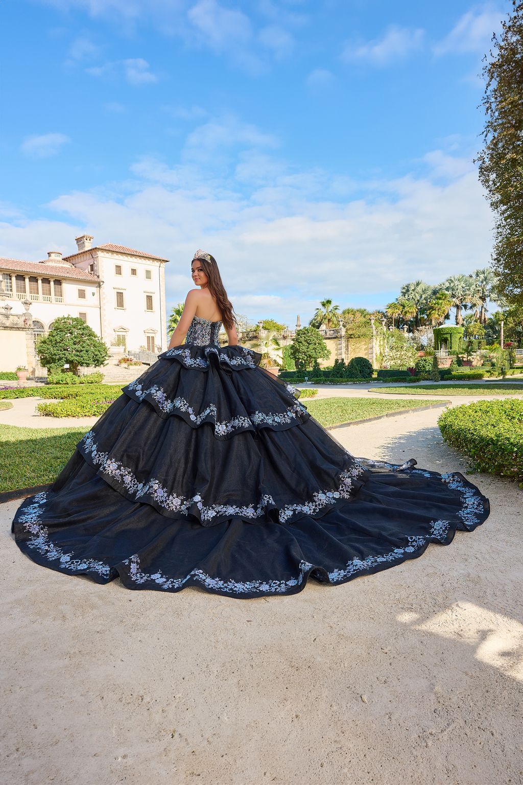 Amarra 54222 Beaded A Line Long Ball Gown Glitter Quinceanera Dress