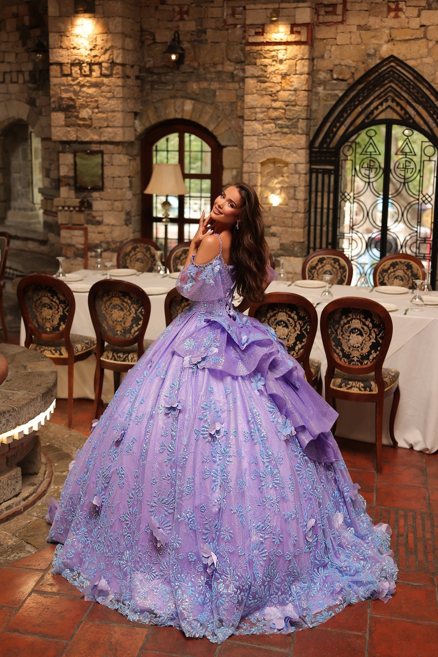 Amarra 54229 Long Glitter Ball Gown Quinceanera Dress