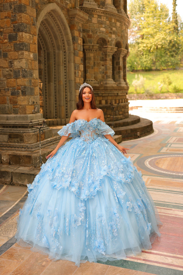 Amarra 54230 Long Sweet 16 Ball Gown Glitter Quinceanera Dress