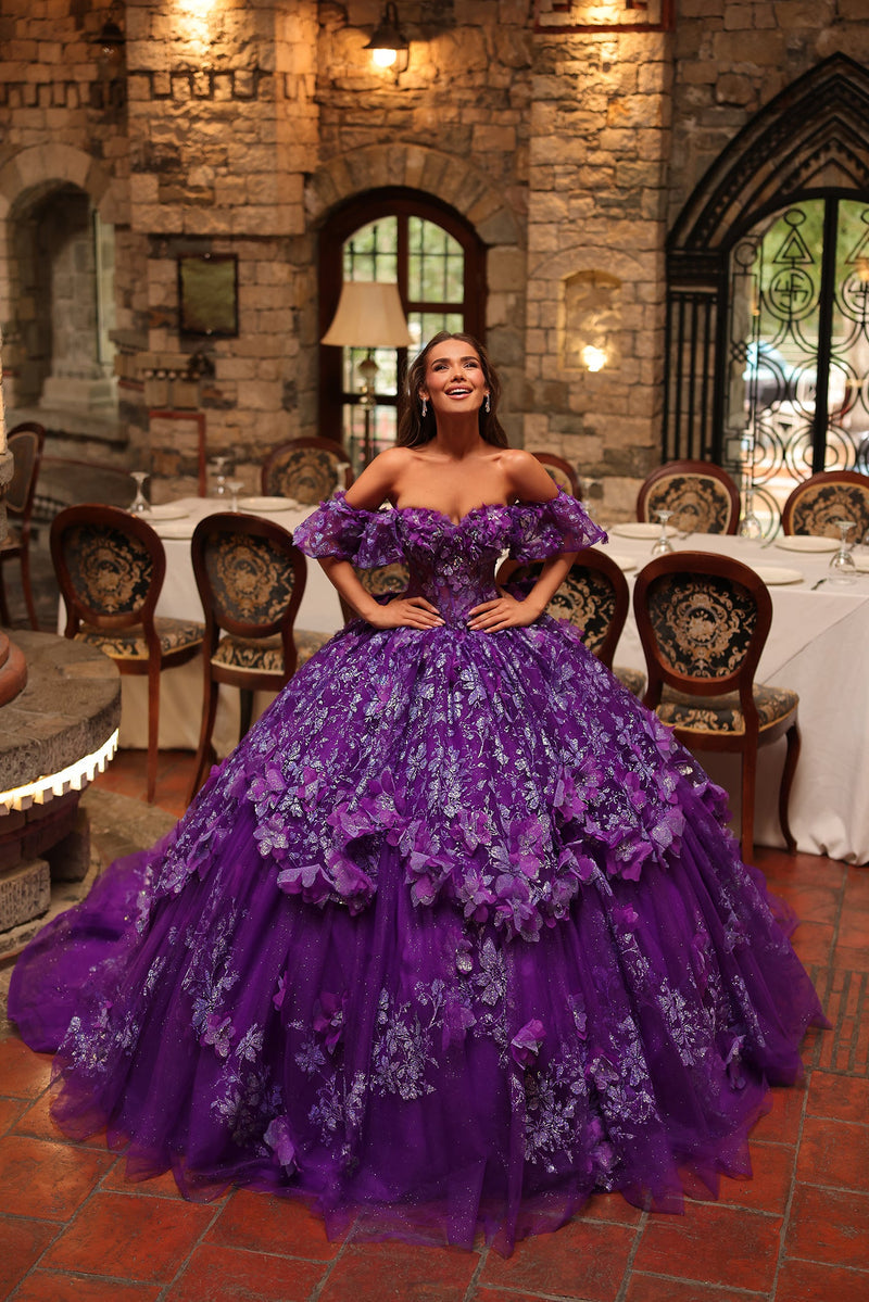 Amarra 54230 Long Sweet 16 Ball Gown Glitter Quinceanera Dress – The Dress  Outlet