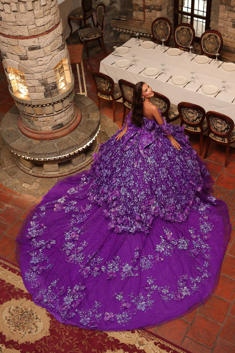Quinceanera Dresses Long Sweet 16 Ball Gown Glitter Quinceanera Dress Purple