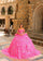Quinceanera Dresses Long Ball Gown Glitter Quinceanera Dress Fuchsia
