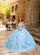 Quinceanera Dresses Long Ball Gown Glitter Quinceanera Dress Light Blue