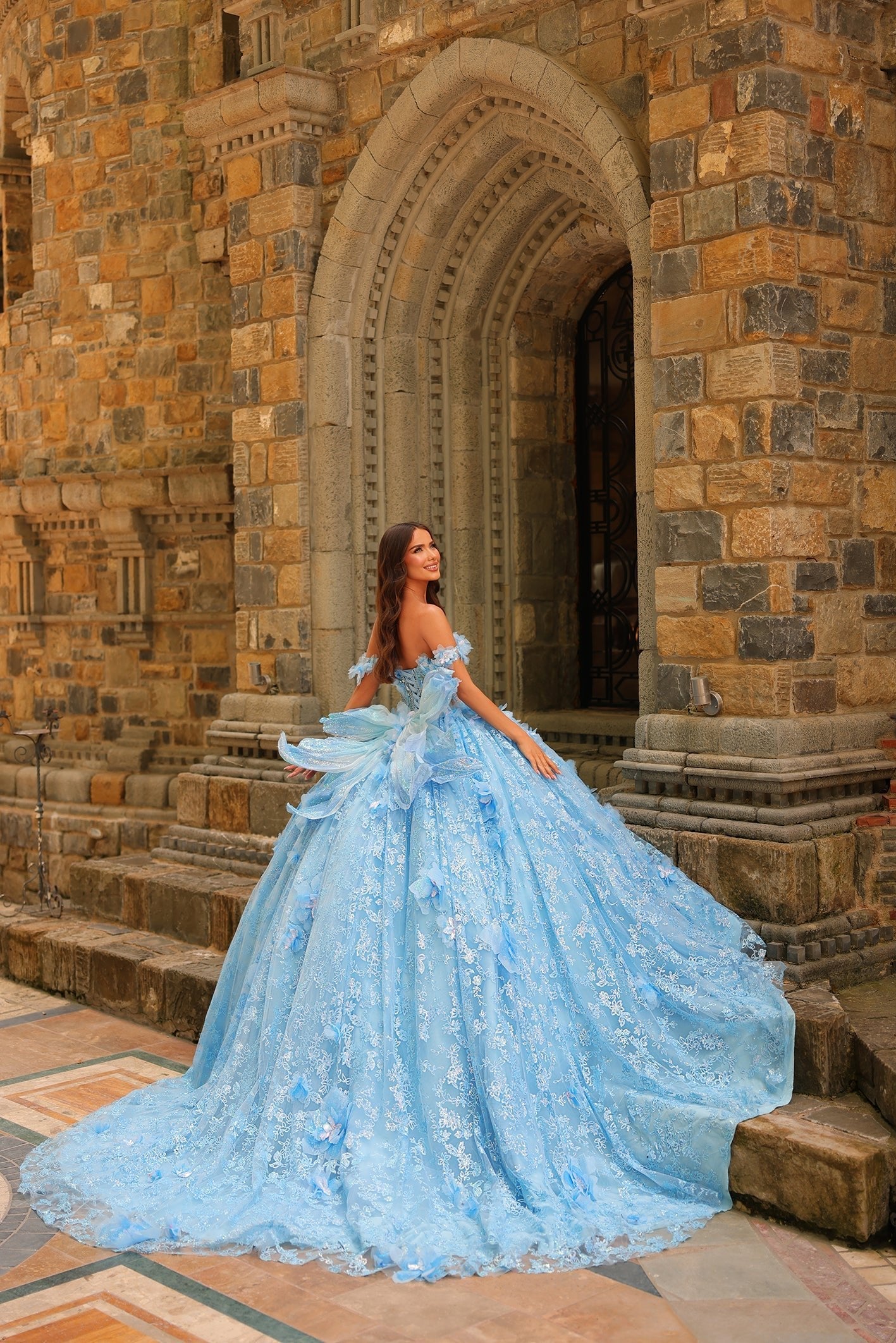 Amarra 54233 Long Ball Gown Glitter Quinceanera Dress