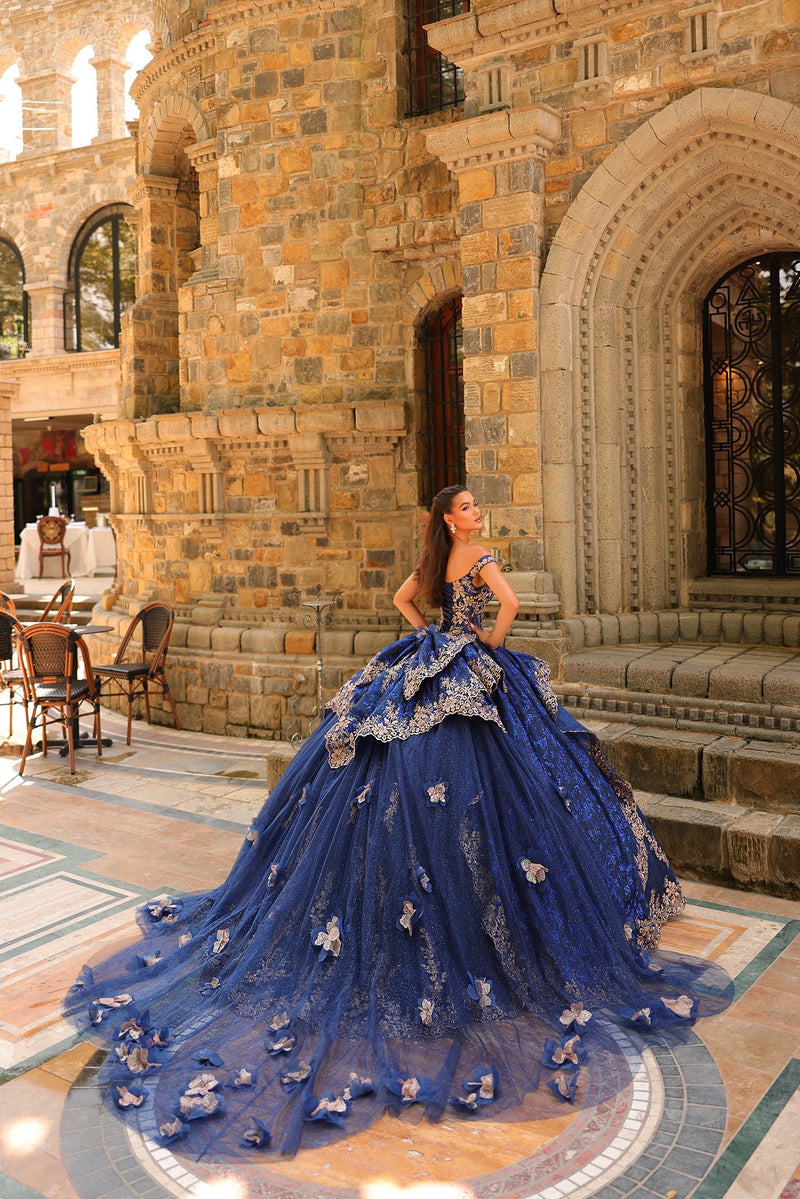 Amarra 54235 Long Ball Gown 3D Floral Quinceañera Dress