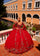 Quinceniera Dresses Long Bell Ruffle Ball Gown Quinceanera Dress Red