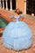 Quinceniera Dresses Glitter Ball Gown Sweet 16 Long Quinceanera Dress Light Blue
