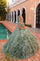Quinceniera Dresses Ball Gown Long 3D Floral Applique Detachable Cape Quinceanera Dress Sage