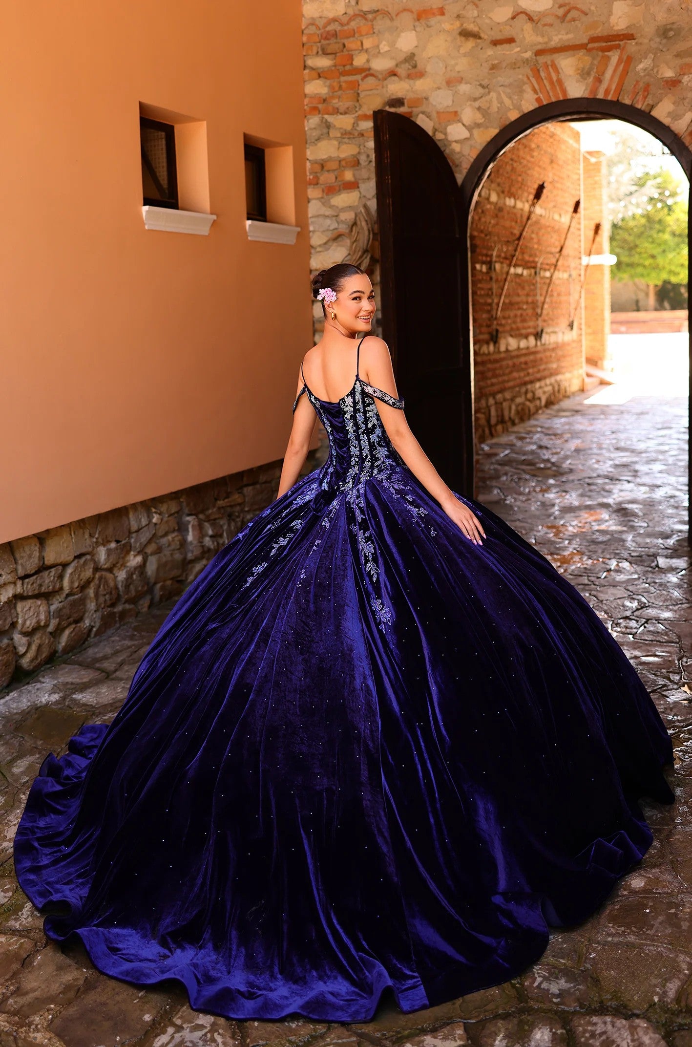 Quinceniera Dresses Long Beaded Sweet 16 Quinceanera Dress Navy