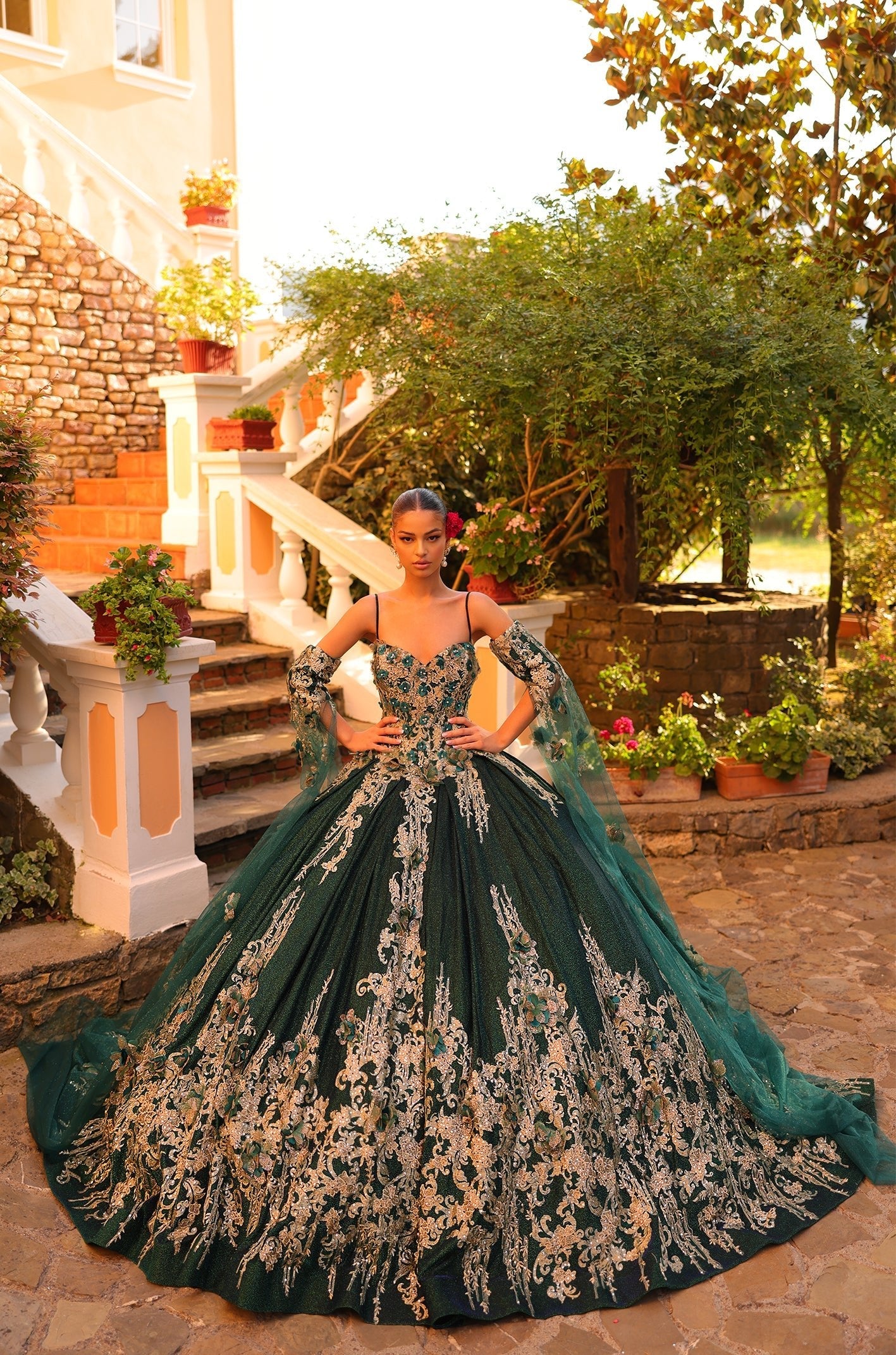 Amarra 54326 Long Glitter Cape Sleeve Quinceanera Dress The Dress Outlet Amarra 54326 Long Glitter Cape Sleeve Quinceanera Dress The Dress Outlet