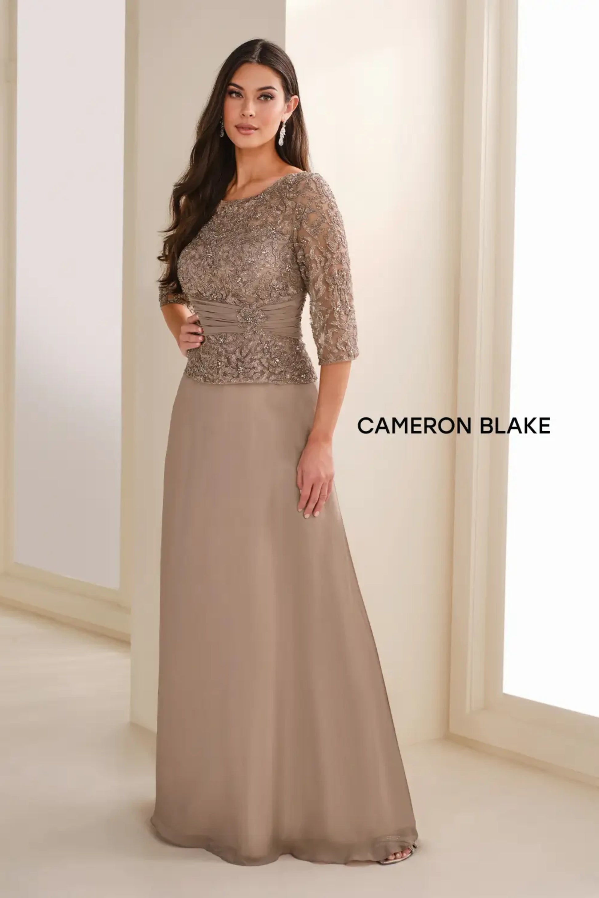 Cameron Blake 114657SL Mother of the Bride Long Formal A Line Dress