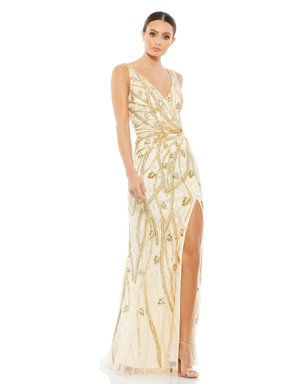 Beaded Sequin Dress Long Formal Mac Duggal 5478
